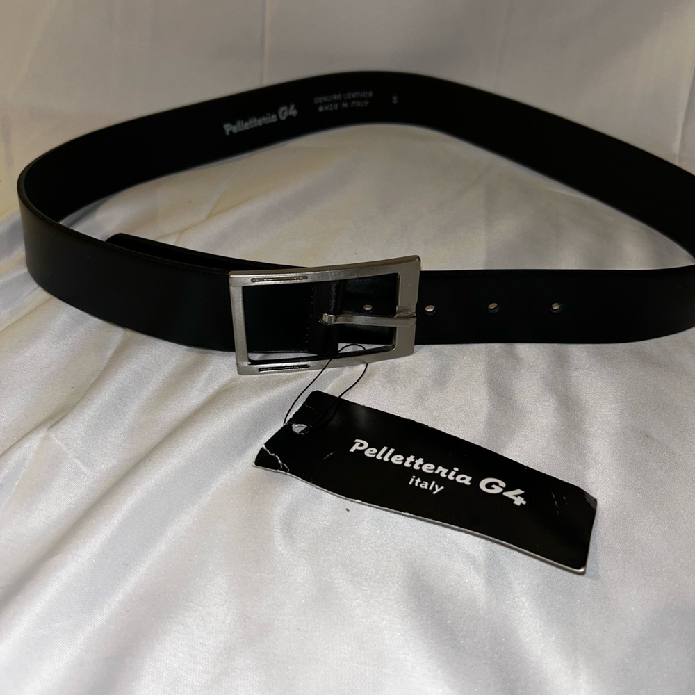 Pelleteria G4 Italy Black Italian Leather Belt NWT | Designer Men’s Women’s